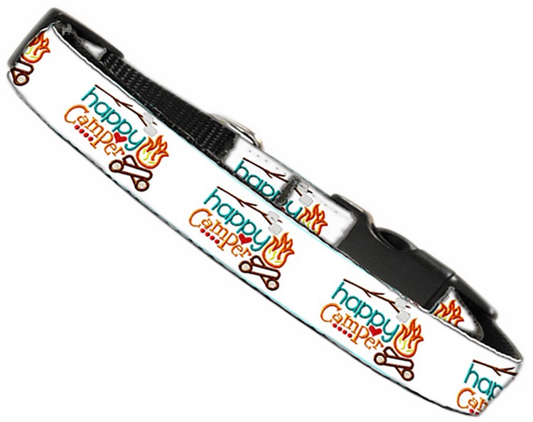 Happy Camper Nylon Dog Collar MD Narrow